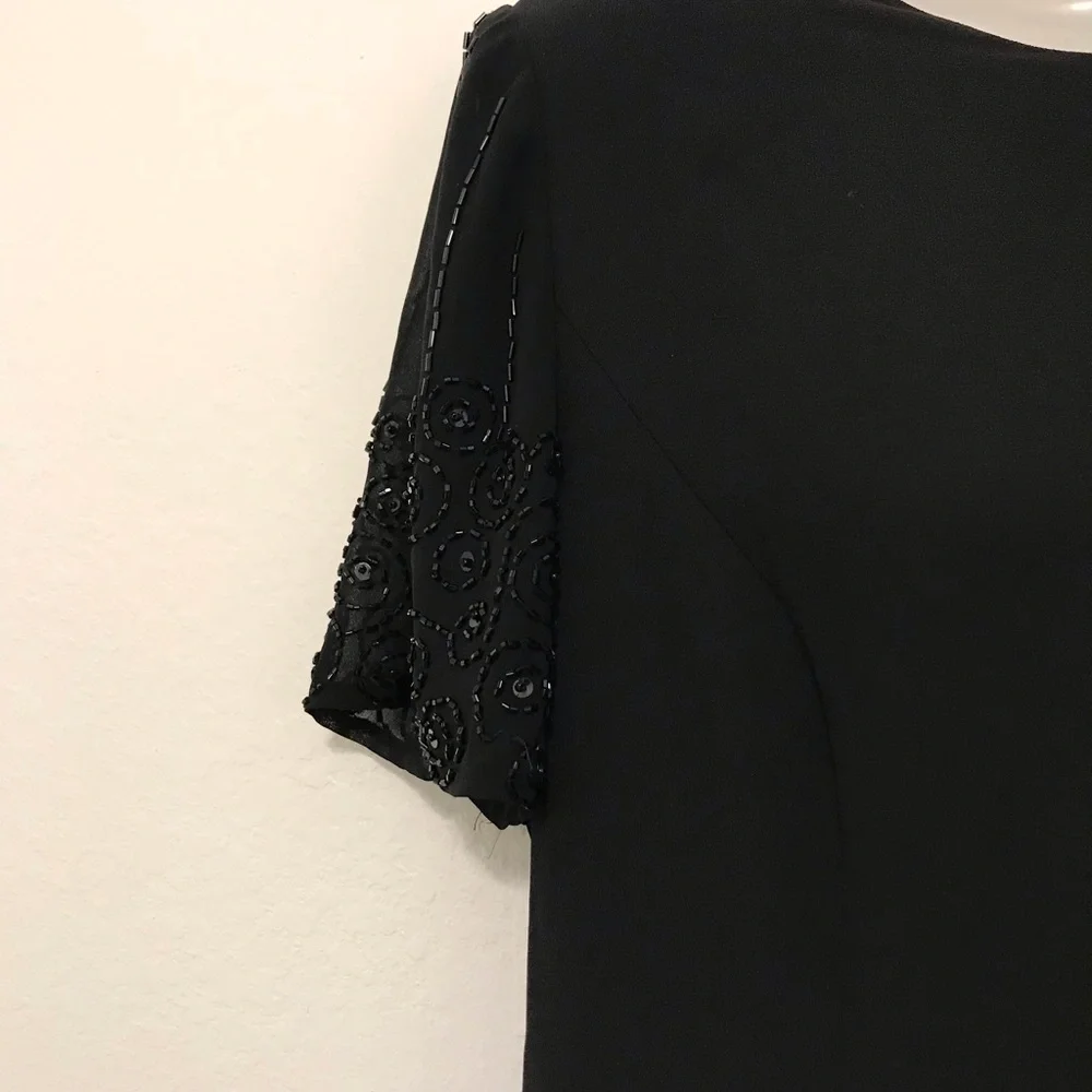Evening beaded black dress women’s size 10 - Picture 5 of 10